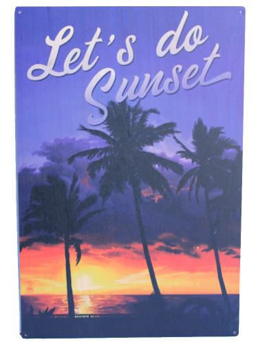 Let's Do Sunset Wood Sign