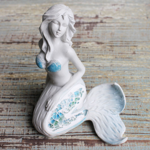 Crushed Glass Mermaid Figure