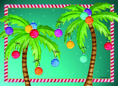 Two Palms with Candy Cane Border