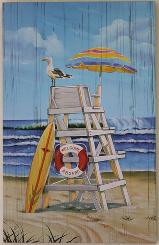 Lifeguard Chair Printed Wood Sign - Beach & Nautical Wall ...
