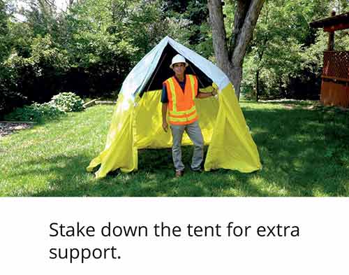 Pelsue Interlocking Series Work Tent - yellow and white, 10' x 10' x 6.5'  H, with case - 6510DSB