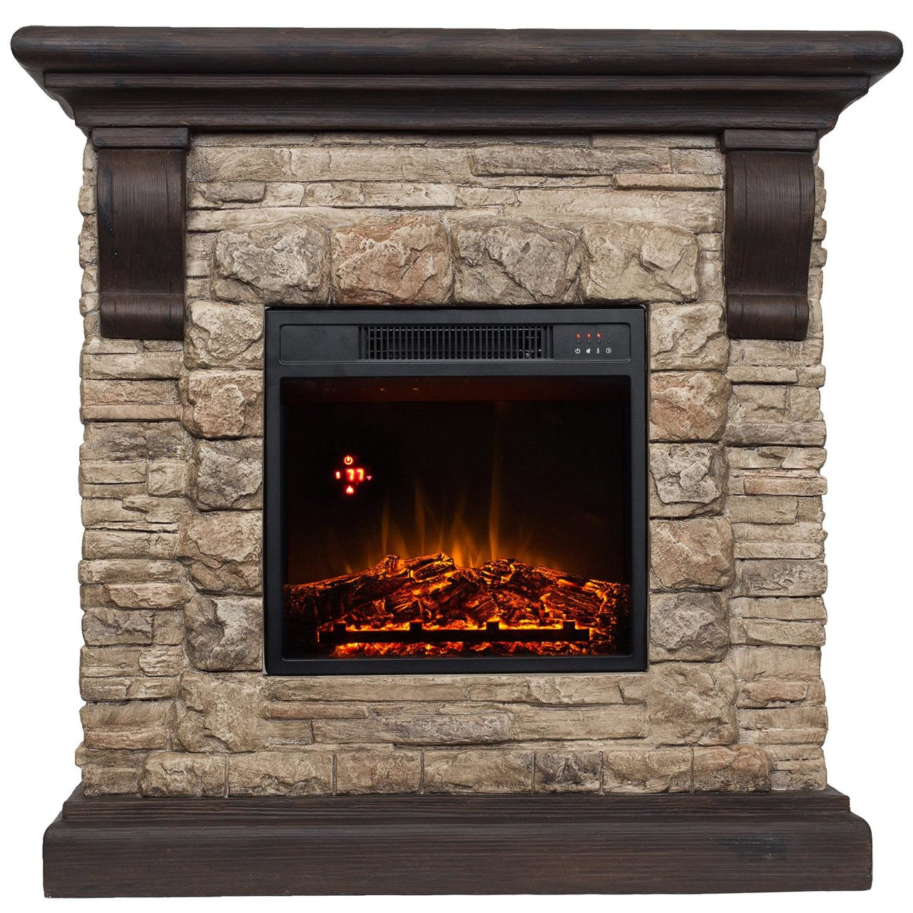 Comfort Glow QSF8212R Yorkshire Castle Stone Mantel with IR Quartz Electric Fireplace - World Marketing of America Inc.