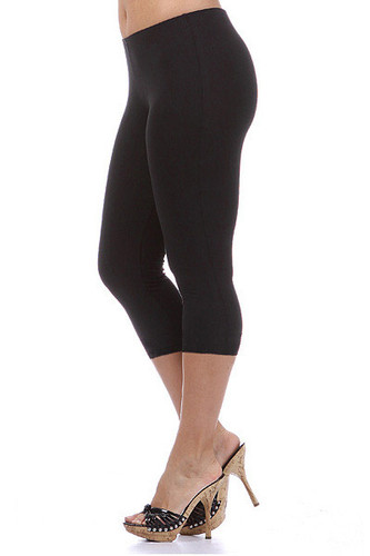 USA Cotton Capri Length Plus Size Leggings USA Cotton Capri Length Plus Size Leggings