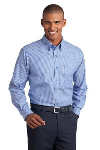 Stripe Non-Iron Pinpoint Oxford