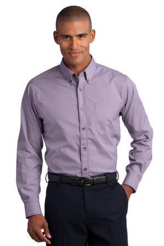 Mini-Check Non-Iron Button-Down Shirt