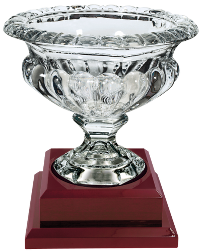 Royal Glass Bowl with Rosewood Finish Base