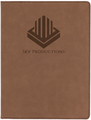 Dark Brown Leatherette Portfolio with Notepad