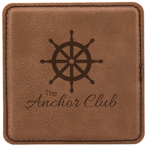 Dark Brown Square Leatherette Coaster