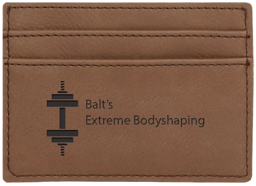 Dark Brown Leatherette Money Clip & Card Holder