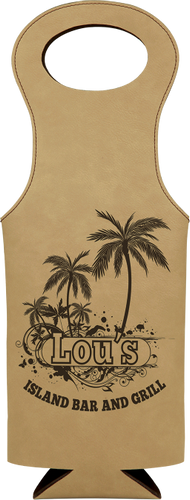 Light Brown Leatherette Wine Bag