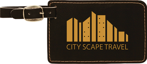 Black Leatherette Luggage Tag