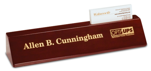 Rosewood Piano Finish Desk Wedge with Business Card Holder