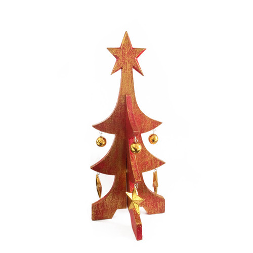 Small Red Wooden Christmas Tree Small Red Wooden Christmas Tree