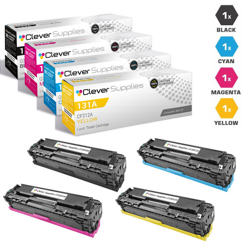 CS Compatible Replacement for HP 131A Toner Cartridge 4 Color Set (CF210A/ CF211A/ CF212A/ CF213A) CS Compatible Replacement for HP 131A Toner Cartridge 4 Color Set (CF210A/ CF211A/ CF212A/ CF213A)