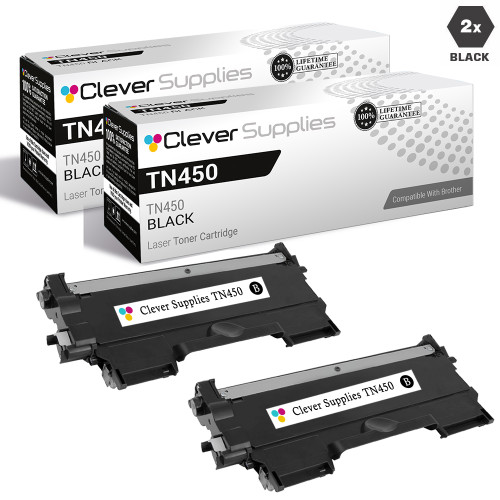 Compatible Premium Brother TN450 Toner Cartridge Black 2 Pack Compatible Premium Brother TN450 Toner Cartridge Black 2 Pack