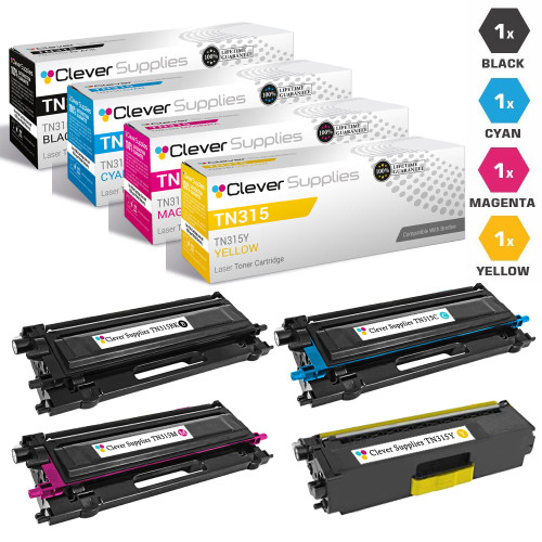 Compatible Brother TN315 Toner High Yield Cartridge 4 Color Set-(TN315BK/ TN315C/ TN315M/ TN315Y) Compatible Brother TN315 Toner High Yield Cartridge 4 Color Set-(TN315BK/ TN315C/ TN315M/ TN315Y)