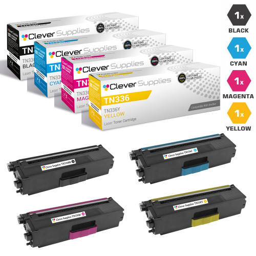 Compatible Brother TN336 Laser Toner Cartridge High Yield 4 Color Set (TN336BK/ TN336C/ TN336M/ TN336Y) Compatible Brother TN336 Laser Toner Cartridge High Yield 4 Color Set (TN336BK/ TN336C/ TN336M/ TN336Y)