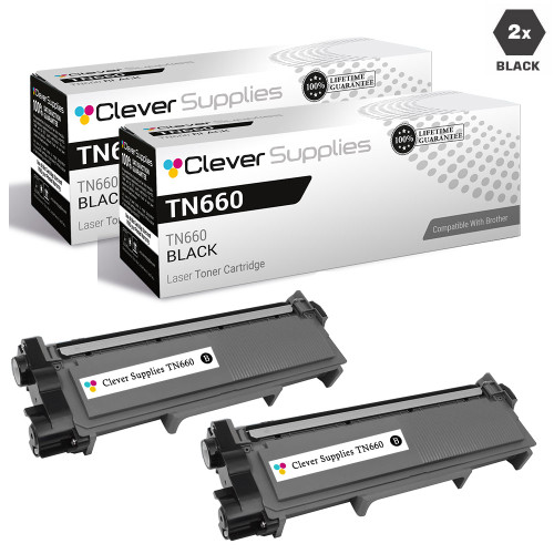 Compatible Brother TN660 Toner Cartridge High Yield Black 2 Pack Compatible Brother TN660 Toner Cartridge High Yield Black 2 Pack