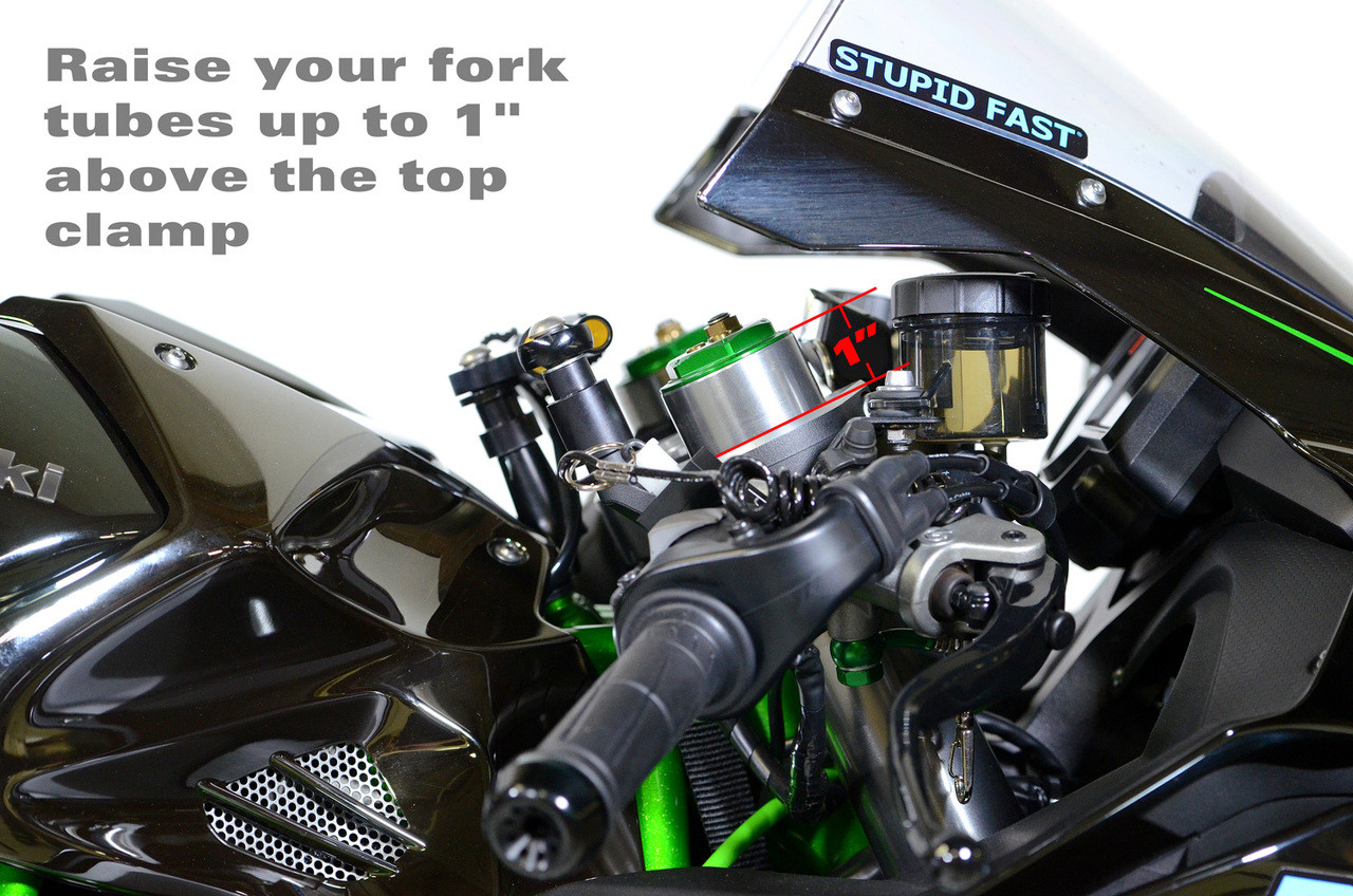 Steering Damper Riser Kit Ninja H2 (1518) / ZX10R (1118) Brock's