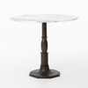 French Industrial White Marble Top Round Bistro Table 36 ...