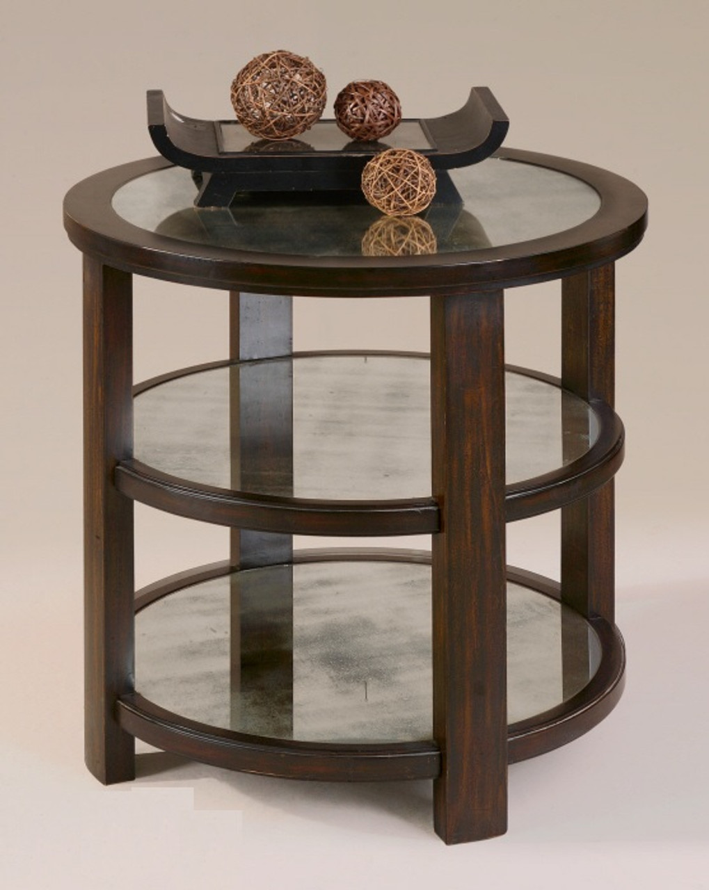 Monteith Round Mirrored Side Table Zin Home