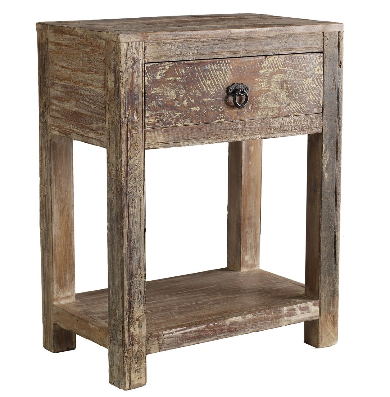 Hampton Teak Wood Side Table with 1 Drawer Zin Home