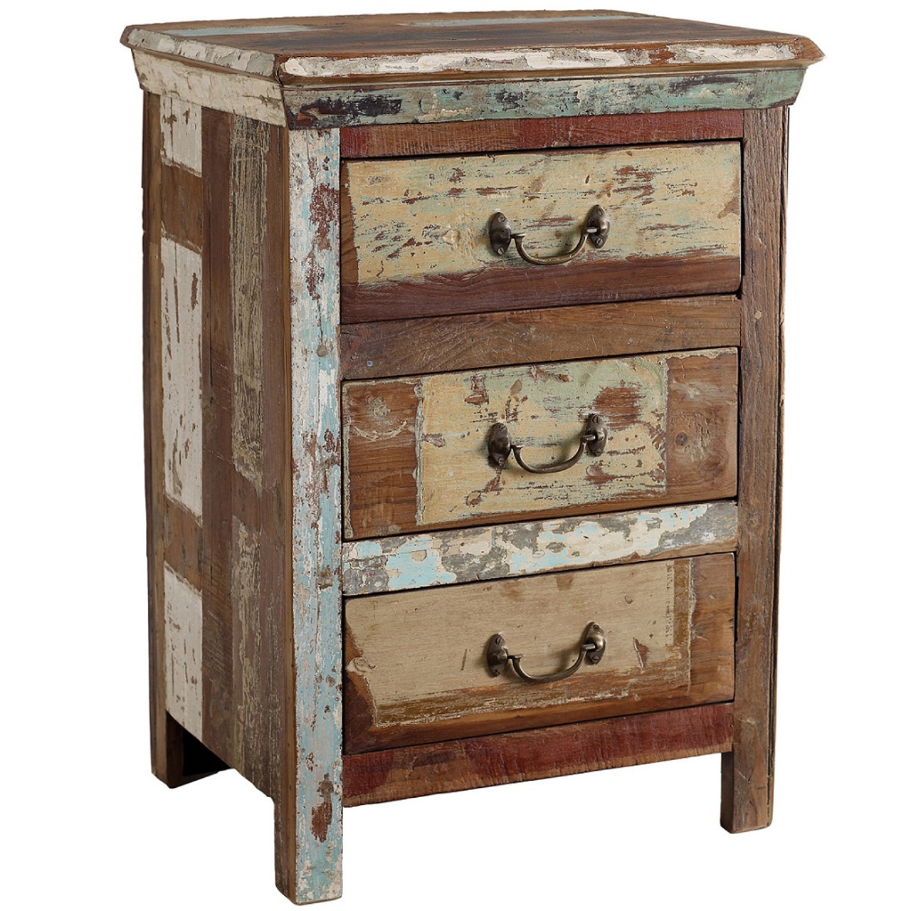Shabby Chic 3 Drawer Side Table Zin Home