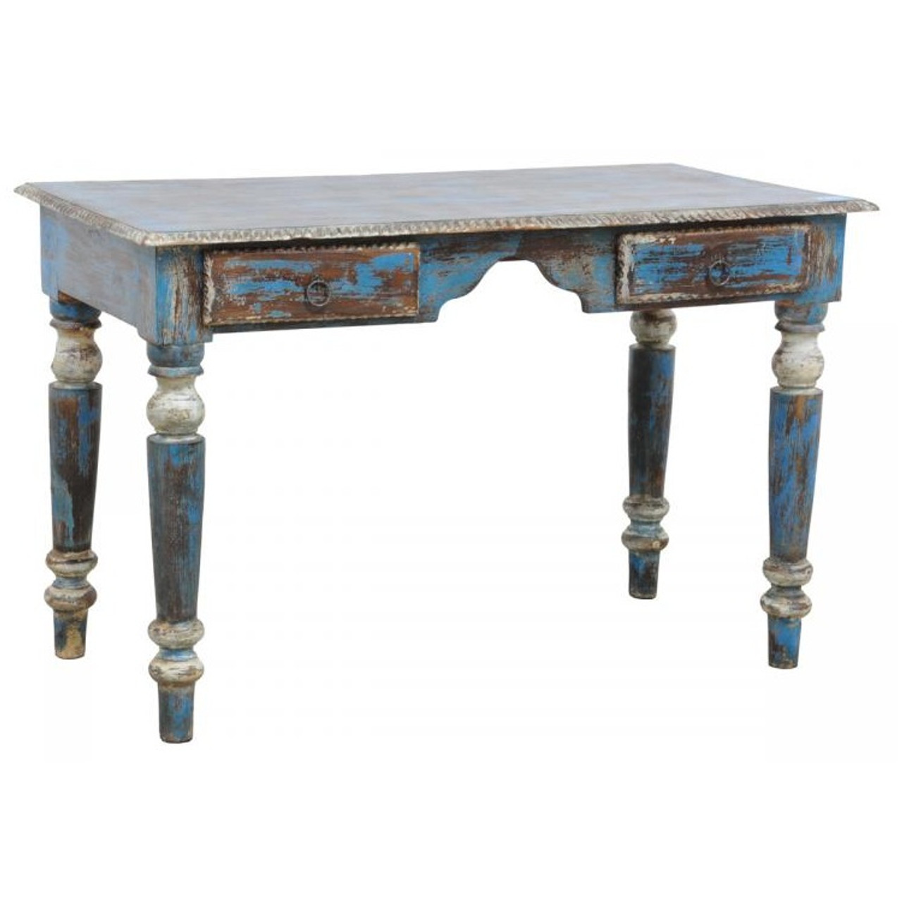 Shabby Chic Vintage Desk Blue Zin Home   Vintage Shabby Chic Desk Blue  47772.1358564639 