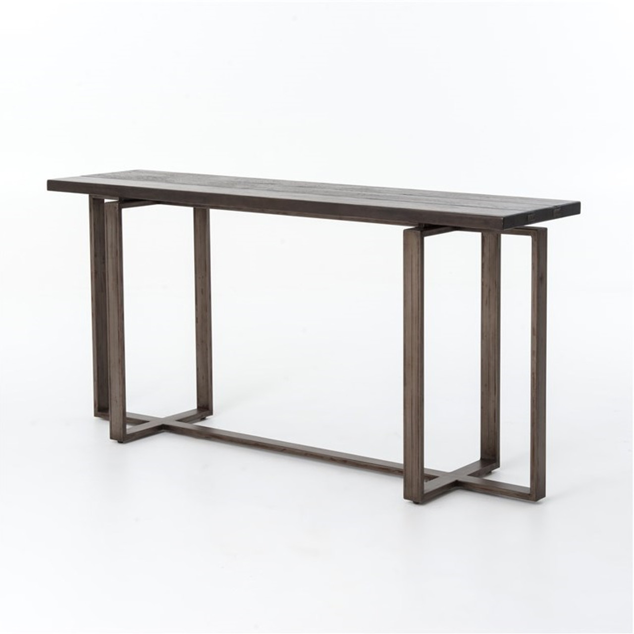 Brant Console Table With Wrought Iron Base Zin Home