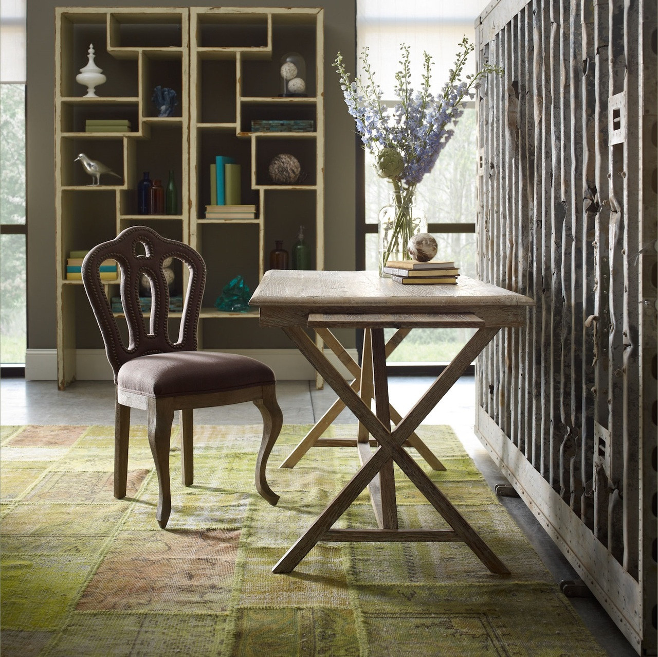 Palma Rustic Whitewash Reclaimed Wood Desk Zin Home