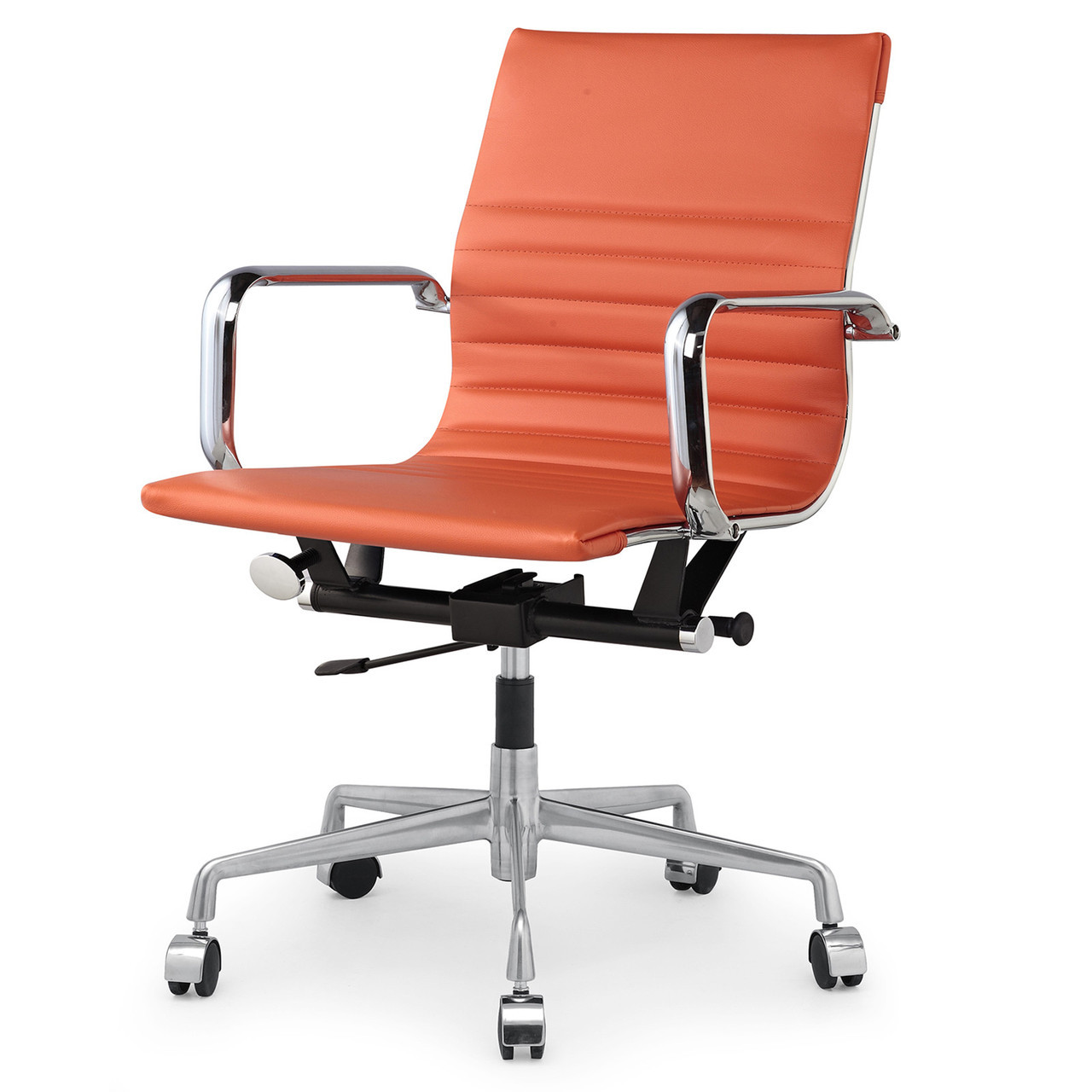 Orange Vegan Leather M348 Modern Office Chairs Zin Home