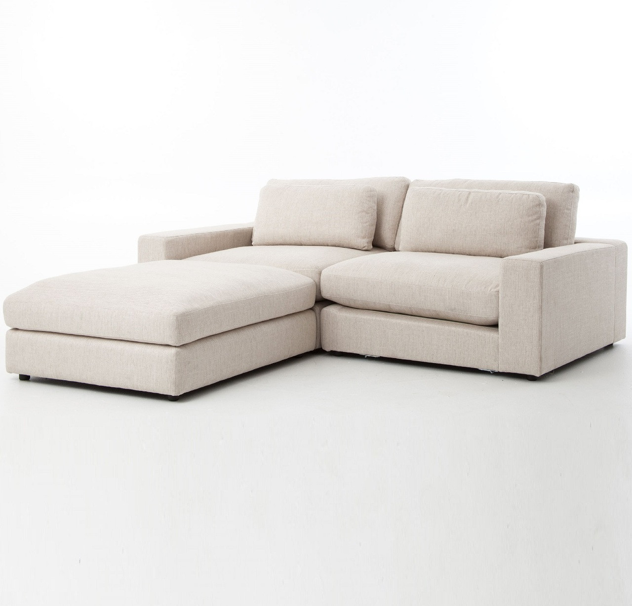 Bloor Beige Contemporary 3 Piece Small Sectional Sofa