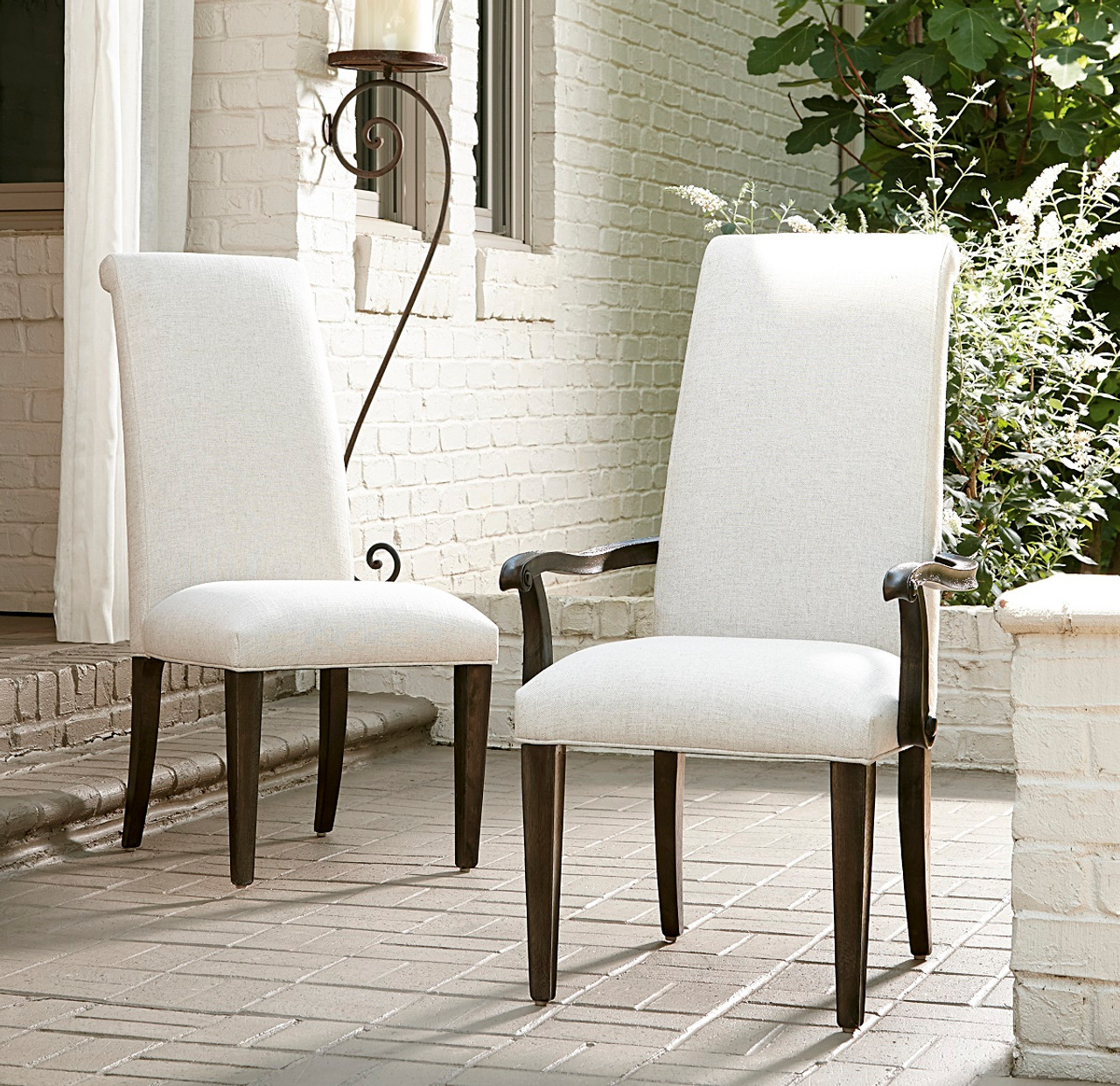 California Rustic Oak Parson Dining Arm Chair California Rustic Oak Parson Dining Arm Chair
