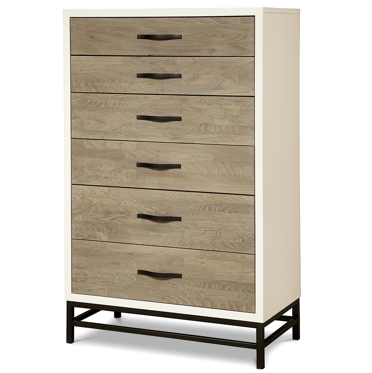 Modern Gray and White Tall 5 Drawers Chest Zin Home