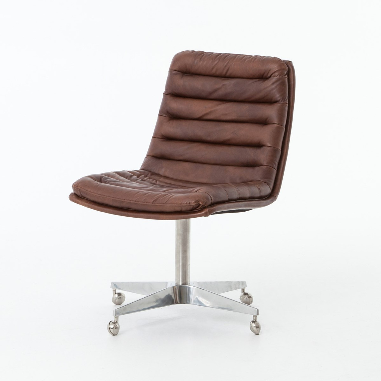 Malibu Distressed Whiskey Leather Office Desk Chair Zin Home Malibu Distressed Whiskey Leather Office Desk Chair