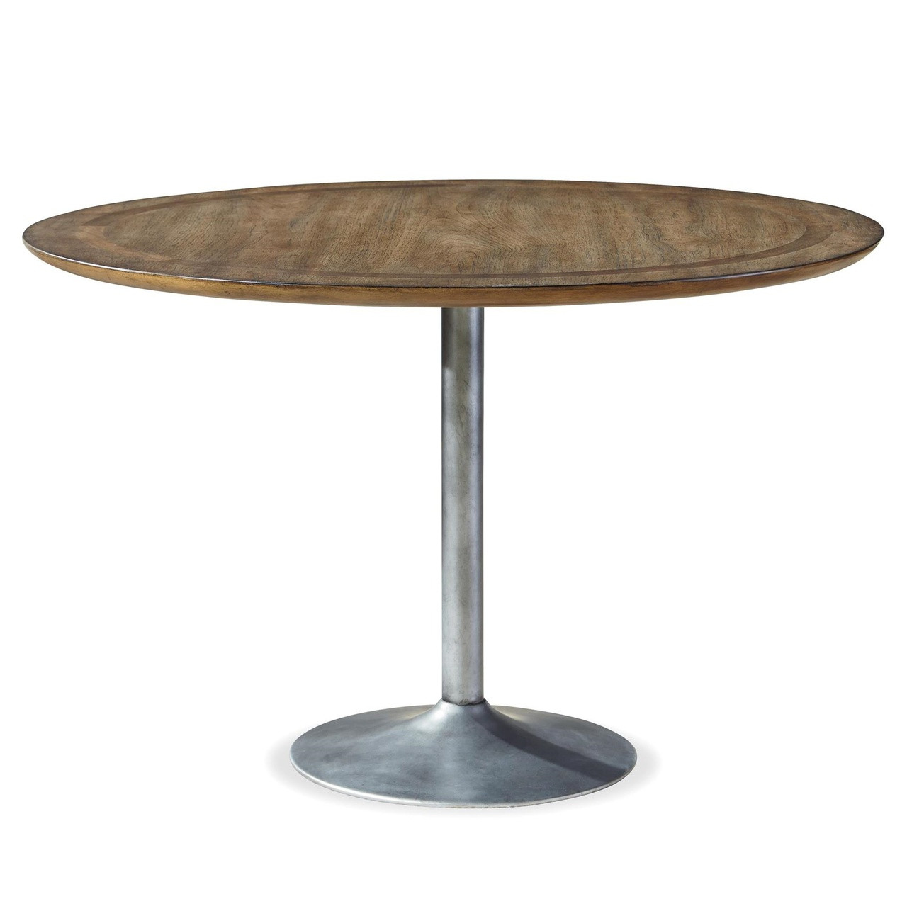 Maison Industrial Metal Pedestal Round Dining Table 48" | Zin Home
