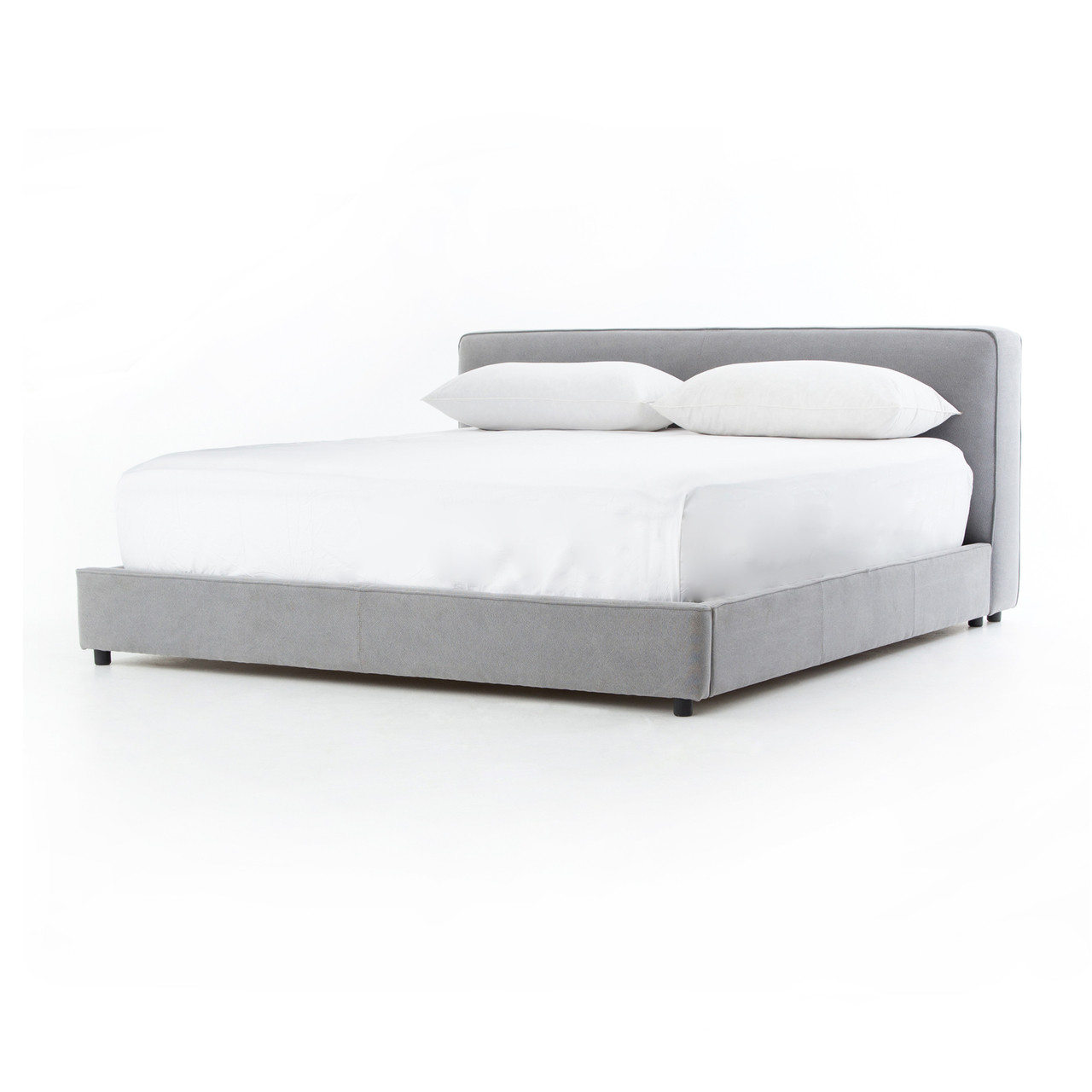 Gardiner Low Profile Upholstered Queen Platform Bed | Zin Home An excellent space saver solution!