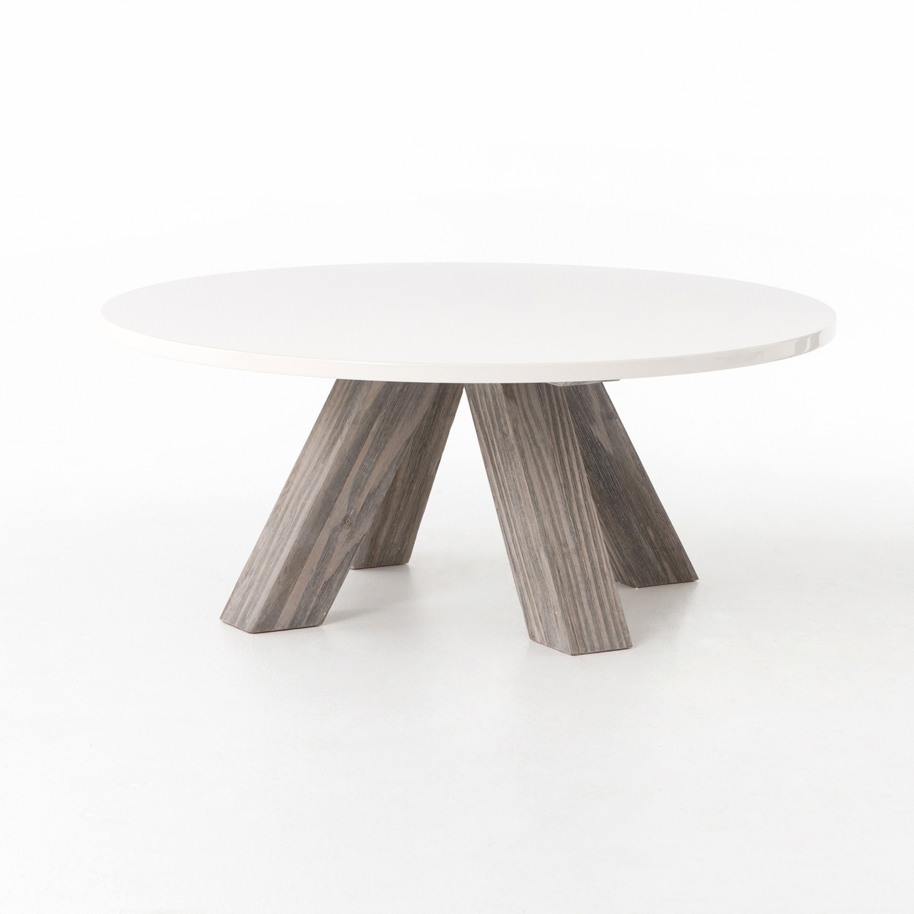 Texas Barn Modern Grey Round Coffee Table - White Top ...