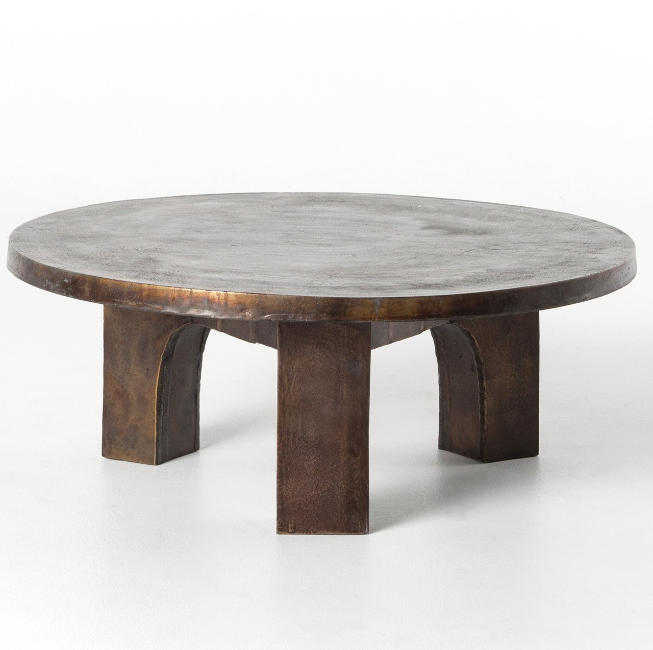 Cruz Round Outdoor Coffee Table Antique Rust Zin Home