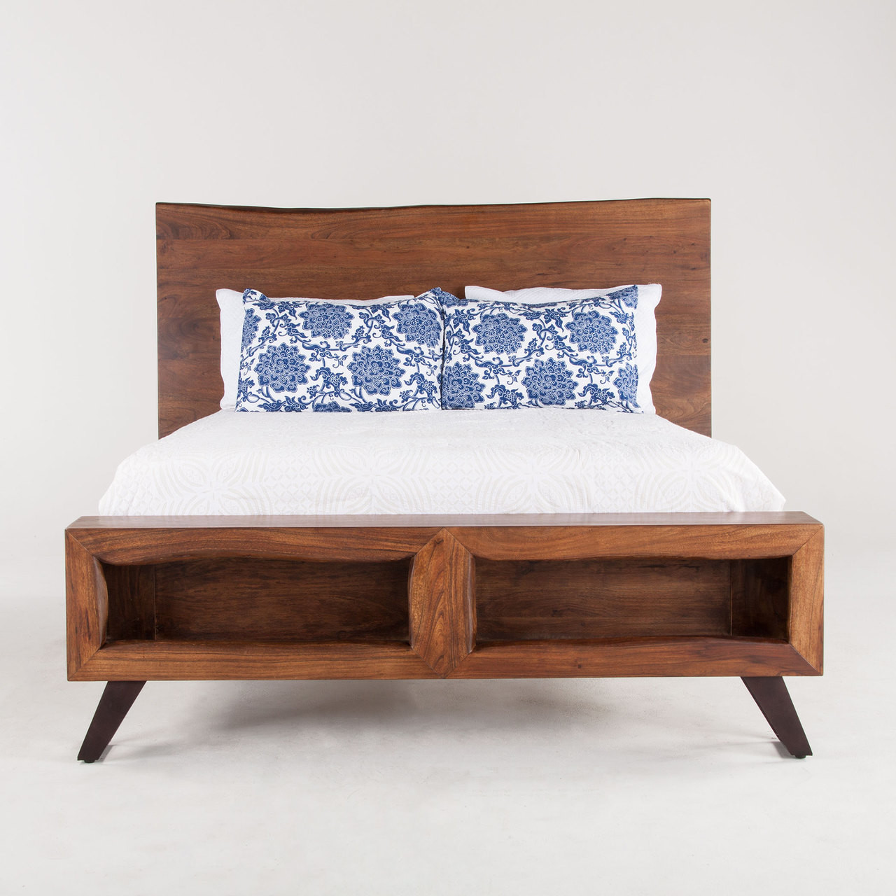 solid wood platform bed frame king