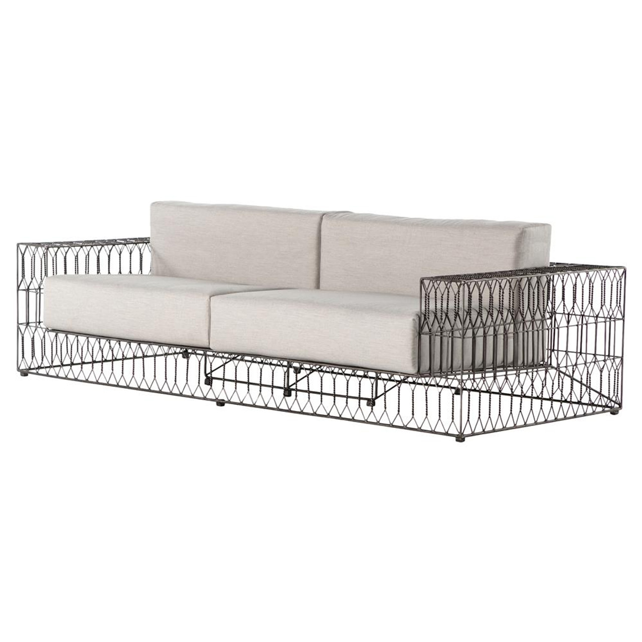 Torrance Woven Vintage Metal Indoor Outdoor Sofa 96\ Torrance Woven Vintage Metal Indoor Outdoor Sofa 96\