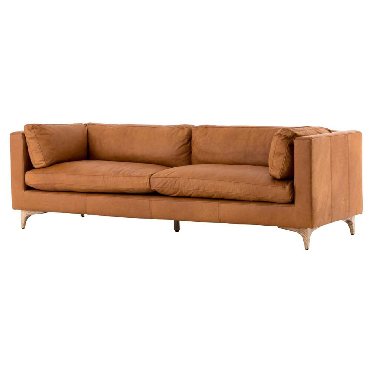 Beckwith Mid Century Modern Camel Leather Cushion Back ... 23 cm / 9 inches condition:
