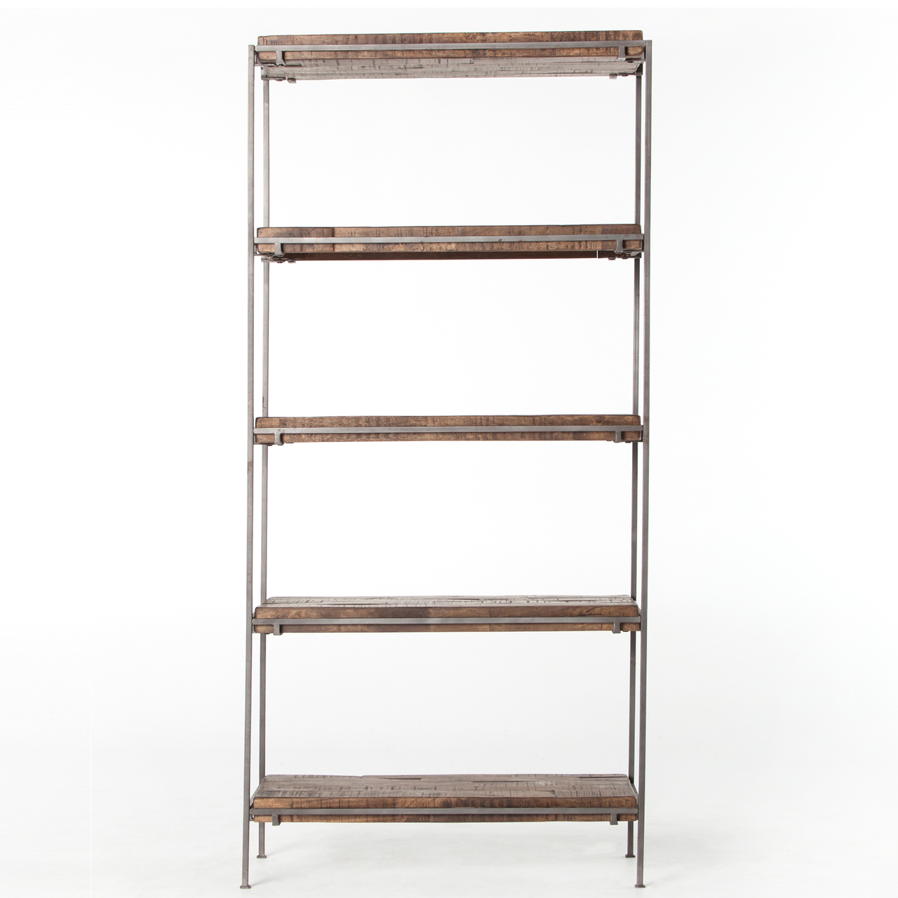 Simien Modern Industrial Iron Frame + Slab Wood Barton Bookshelf Zin Home
