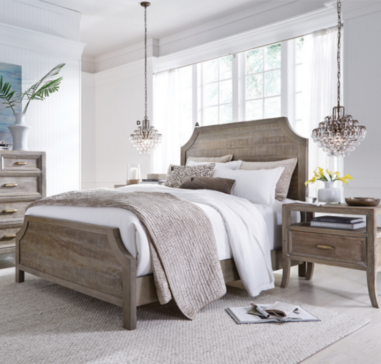 Amelie Solid Wood California King Bed Frame - Vintage Taupe | Zin Home