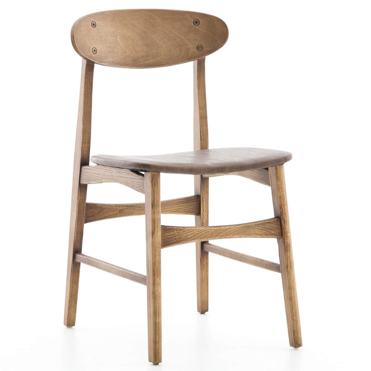 schoolhouse oak wood and leather chair zin home