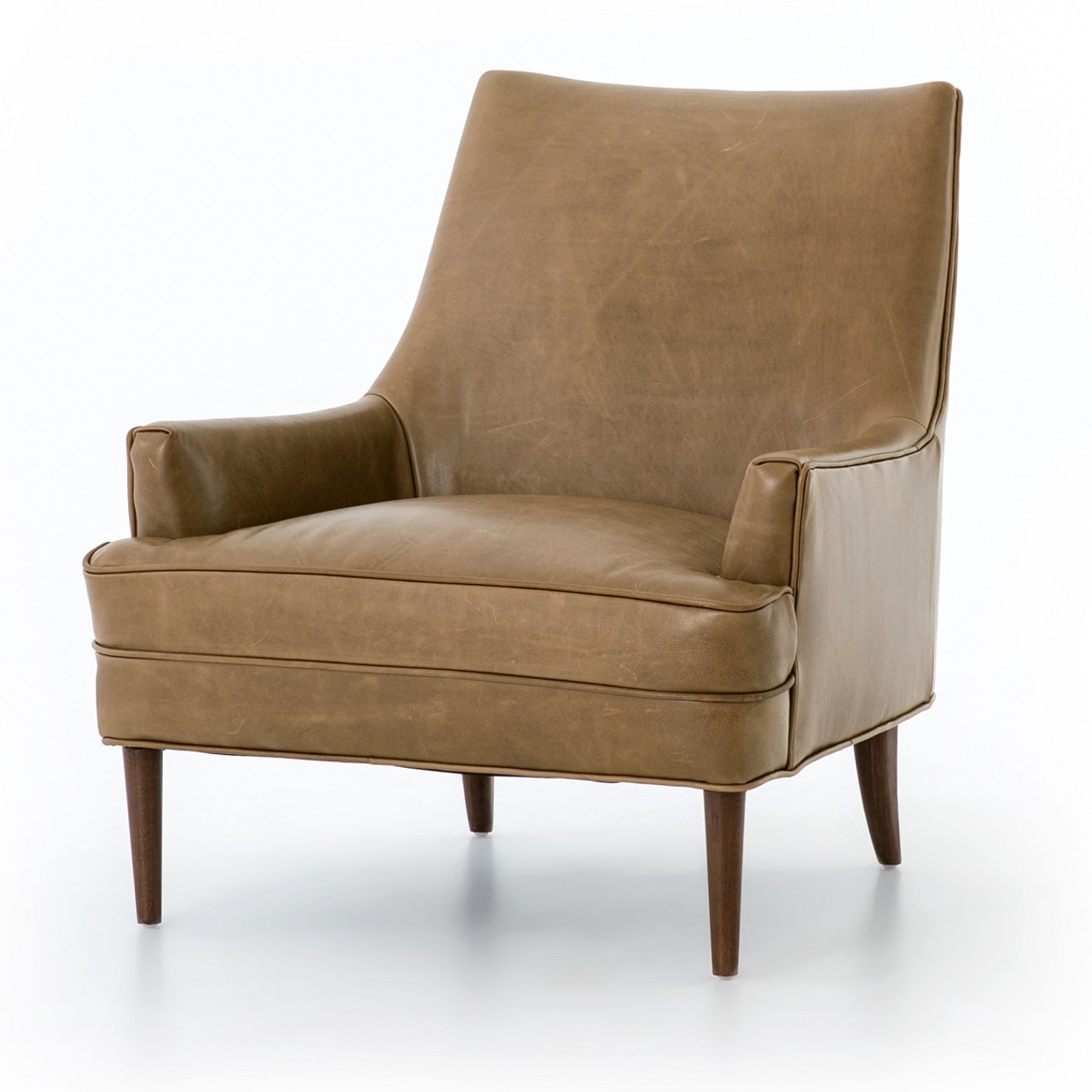Danya MidCentury Modern Taupe Leather Accent Chair Zin Home