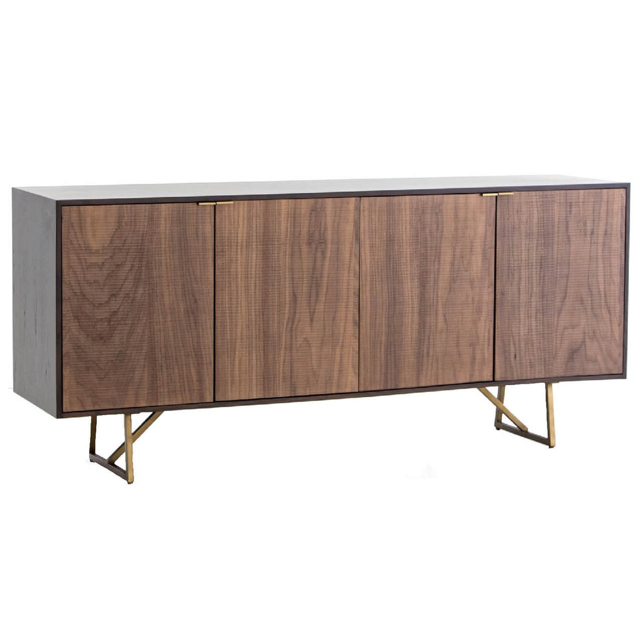 Kapri Antique Bronze Base Walnut Wood Media Cabinet 72 Kapri Antique Bronze Base Walnut Wood Media Cabinet - Kapri Antique Bronze Base Walnut Wood Media Cabinet 72