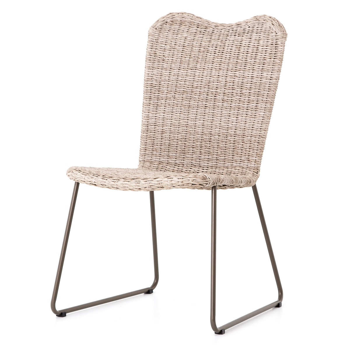 Canbiro Vintage White Woven Wicker Outdoor Dining Chair ...