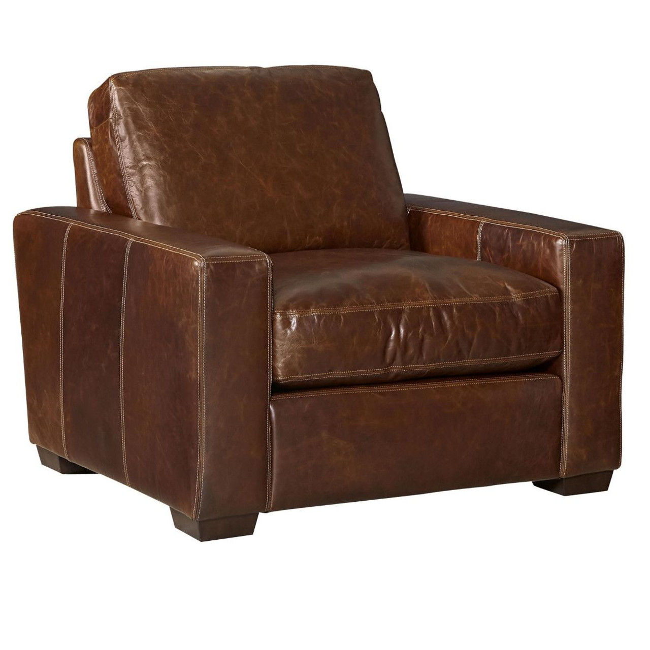 Oliver Brown Leather Accent Chair Zin Home