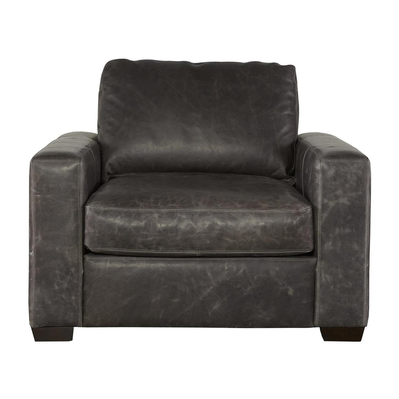 Oliver Wolf Grey Leather Accent Chair Zin Home